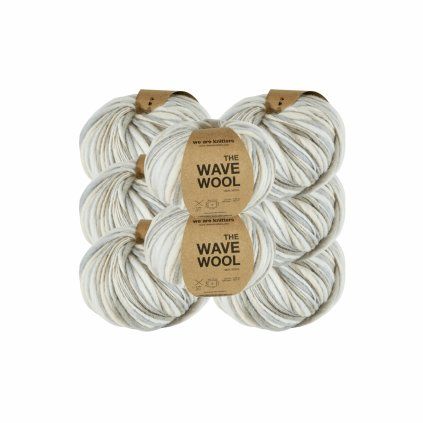 Sada 8x příze The Wave Wool – Grey Tie Dye