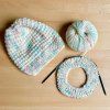 Čepice a nákrčník z vlny The Petite Wool – Marsmallow