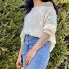 Pletená svetr z příze Touch me Mohair v barvě Natural